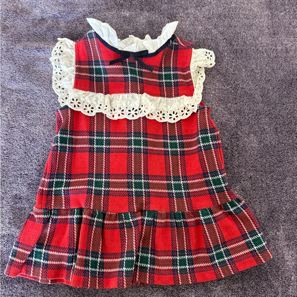 Janie and Jack Red and Green Plaid Blouse